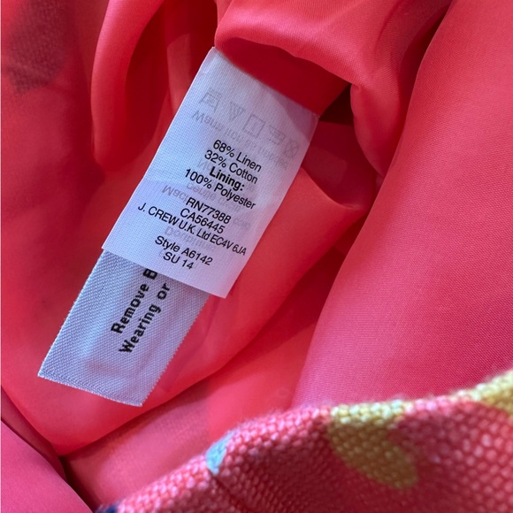 NWT J. Crew Linen Blend Mini Orange Floral Skirt - Picture 4 of 9